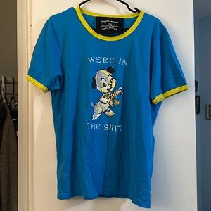 Marc Jacobs x Magda Archer. Blue “WE’RE IN THE SHIT” short sleeve size large
